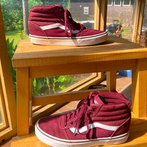 Vans Maroon High Top Shoes